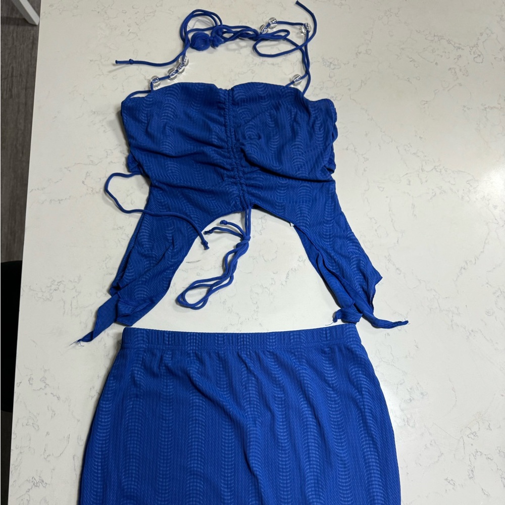 Shein Blue Skirt Set